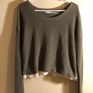 Kimchi Blue lace-trimmed crop sweater